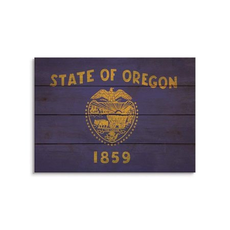 WILE E. WOOD 20 x 14 in. Oregon State Flag Wood Art FLOR-2014